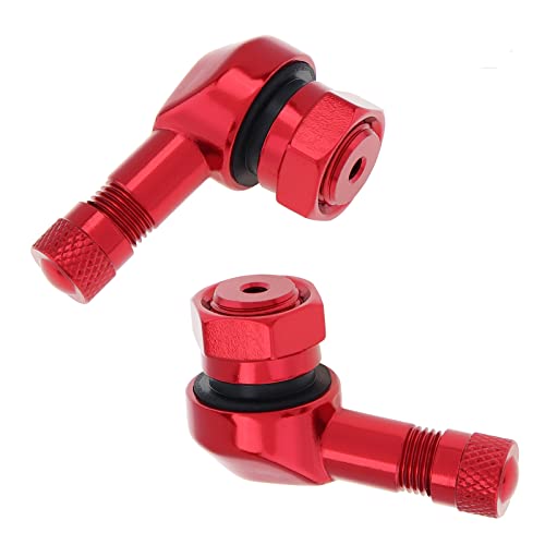 90° Tire Valve Stems 11.3mm Aluminum Forged for Scooter E-Bike ATV - color: Red