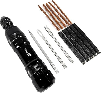 ShapeX Bike Tubeless Tire Repair Kit for MTB Cycling - Reamer, Plug Tool, Valve Core, Bacon Strips - Replacement for dynaplug