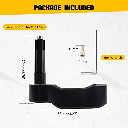 Thumb Throttle Lever, ATV Thumb Throttle Control Extender, Black - color: Black