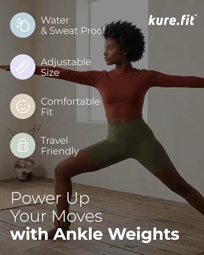 Pilates Wrist & Ankle Weights | Adjustable Weighted Bangles | 1/2/3LB Each - color: Mocha, size: 1 LB