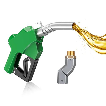 1" NPT Auto Shut-Off Fuel Nozzle with 360° Fuel Hose Swivel & Hook - color: 1pack Green, size: 1'' NPT with Swivel