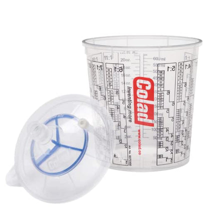Colad Snap Lid System Automotive Spray Paint Application Kit Including Mixing Cup and Lid with Built in Paint Filter 700 ml (130 Micron Strainer)