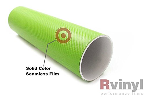 Rwraps 3D Carbon Fiber Vinyl Car Wrap Film in Green - 5ft x 1ft - Vehicle Sheet Roll with Adhesive Back and Air Release Technology - color: 3D Carbon Fiber Green, size: 5ft x 1ft