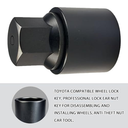 D-Wheel Lock Key Locking Lug Nuts Key Removal Tool for Toyota Lexus Tacoma, Anti-Theft Wheel Lock Lug Nut Bolt Screw Remover Socket Adaptor, Tire Locking Lugnut Tool for Removal Installation