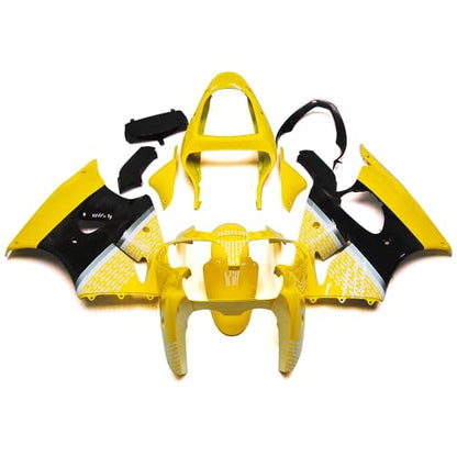 Yellow Black Fairings Kit for Kawasaki 2000 2001 2002 ZX6R ZX600J Bodywork - color: Yellow Black