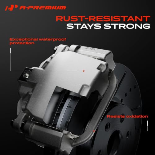 A-Premium Rear Left and Right Side Disc Brake Caliper with Bracket - style: Rear Driver and Passenger