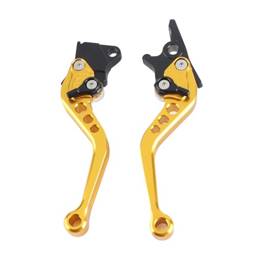Zerone 1 Pair Motorcycle Levers Brake, Clutch Handle of CNC Aluminum Motorcycle Clutch Drum Motorcycle Brake Handle (Yellow) - color: Yellow