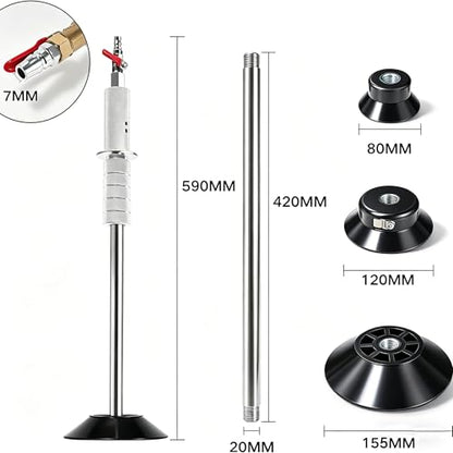Pneumatic Dent Puller, Pneumatic Suction Cup Dent Puller with 3 Suction Cups (3.2", 4.7", 6.1”), Car Dent Puller Kit, Auto Body Dent Repair Kit, 23.2” Length