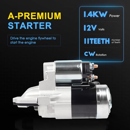 19227 Starter Motor Compatible with Ford Explorer 13-16, Escape 13-17, Fusion 12-16, Focus 11-16, Edge 13-18, Taurus 13-16 & Lincoln MKZ 13-16, MKC 15-16, MKT [OE# BB5T11000BA BB5Z11002B] - color: 19227