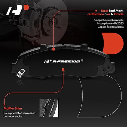 A-Premium 12.13 In (308mm) Front Vented Brake Rotors and Ceramic Pads Kit - style: 2000-2003 5-Lug RWD