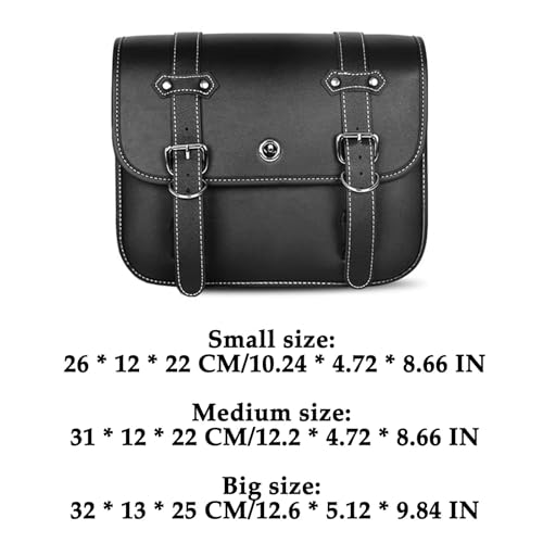 Faux Leather Motorcycle Saddlebags with Lock - size: Large Without Cup Bag