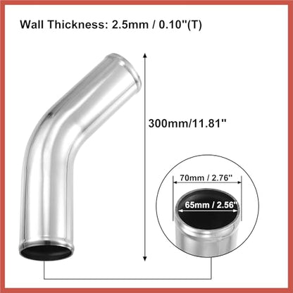 ACROPIX OD 2.75" Length 12" Aluminum Alloy Tube Intercooler Pipe