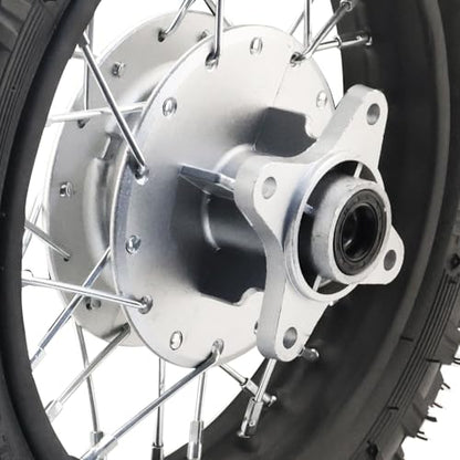 2.5-10 10 Inch Rear Wheel Tire and Rim 12mm Bearing 1.4 x 10 And Drum Brake With 420 37T Sprocket for 50/70/ 90/110cc BBR50 DRZ70 TTR50 DRZ50 CRF50 PW50 TTR50 Chinese SSR Dirt Pit Bike ATVs