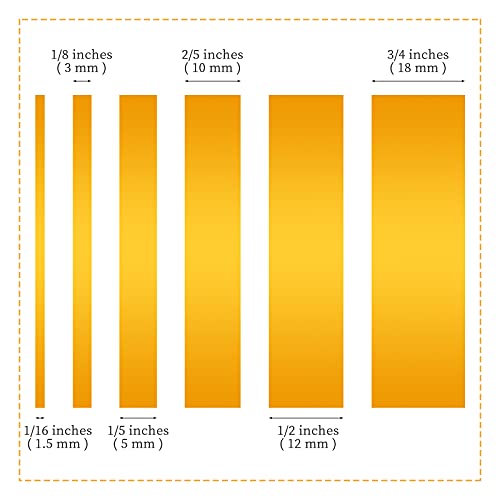6 Rolls Fine Line Tape 1/16, 1/8, 1/5, 2/5, 1/2, 3/4 Inch x 55 Yard Fineline Masking Tape Painter Adhesive Automotive for DIY Car Auto Paint (Yellow, Mixed Sizes) - color: Yellow, size: Mixed Sizes