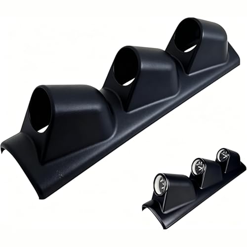 Universal Black 2" 52mm Triple 3 Hole Pillar Gauge Pod Holder, Automotive Housing Pods, ABS Plastic Auto Dash Mount Bracket, Dashboard Meter Cup Holder for Cars, Trucks (A/Triple Hole Black) - color: A/Triple Hole Black