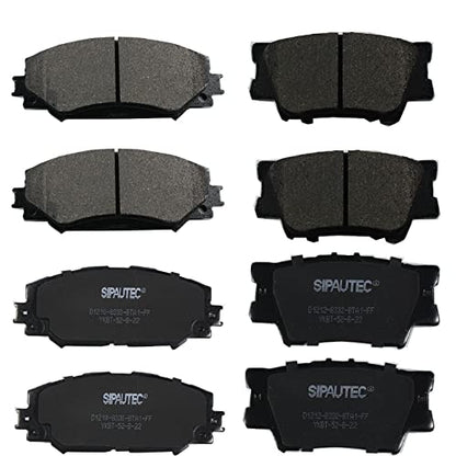 SIPAUTEC-Front & Rear Ceramic Disc Brake Pads Replacement For 2013-2018 Toyota Rav4 With (LE only),for 2006-2012 Toyota Rav4 2.4L & 2.5L with 2rd Row seats,for 2010-2012 Lexus HS250h All Models - style: D1210-D1212