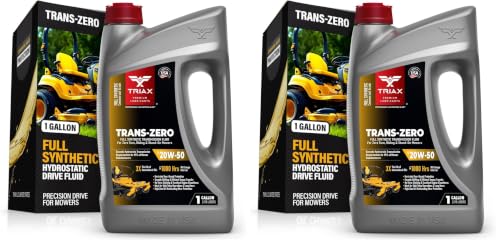 TRIAX Trans-Zero 20W-50 Full Synthetic Hydrostatic Transmission Oil | for Zero-Turn, Riding, and Stand-On Lawn Mowers | Unrivaled Year-Round Protection (1 Gallon) (Pack of 2) - size: 1 Gallon (Pack of 2)