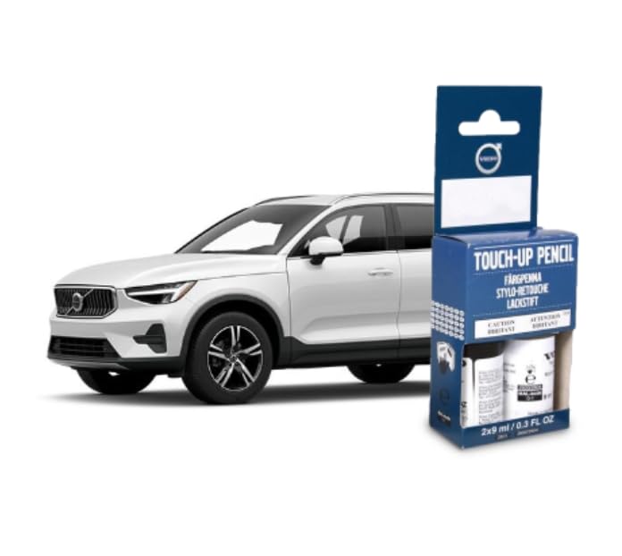 Volvo Touch Up Paint Pen, Includes Base Coat and Clear Coat, 2 x 9 ml (0.3 fl oz), OEM Factory Original (707 Crystal White Pearl) - color: 707 Crystal White Pearl