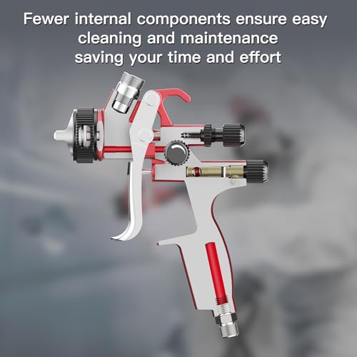 SP-V1 HVLP Air Spray Gun Kit with 20 Oz Disposable Paint Cups, 1.3/1.5/1.8mm Nozzle Automotive Paint Gun, House & Car Paint Sprayer for Furniture, Base & Top Coating, Low Overspray