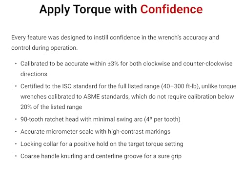 TEKTON 1/2 Inch Drive Micrometer Torque Wrench | TRQ52403 - size: 1/2 in.