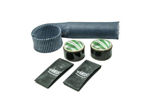 Hose Candy - Blue/Black Carbon Fiber Upper Radiator Hose Skin Kit with Black Heat Shrink - color: Blue/Black