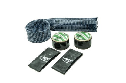 Hose Candy - Blue/Black Carbon Fiber Upper Radiator Hose Skin Kit with Black Heat Shrink - color: Blue/Black