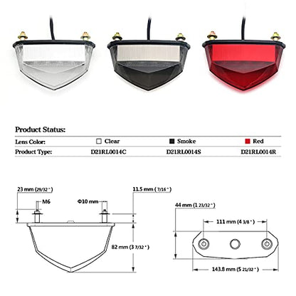 Universal 10 LED Rear Tail Light Brake Stop Running Light for Standard Sport ATV Quad Dirt Bike (Smoke) - color: Smoke