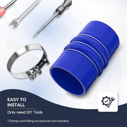 Endure 3.5"(89mm) Turbo Intercooler Hose, CAC Silicone 4-Ply - Blue - color: Blue, size: 3.5Inch-(89mm)