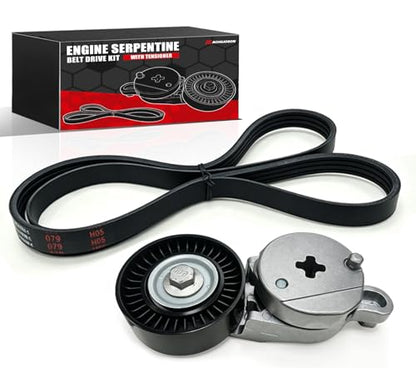 Engine Serpentine Belt Drive Kit with Tensioner for Toyota Camry 2010–2011 L4 2.5L, Belt Tensioner Assembly and Serpentine Belt Set, Replace 16620-0V010, 39096, 4PK1240 - size: 16620-0V010