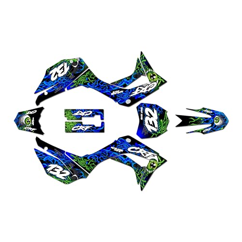 Graphics Kit for Honda CRF110F (2019-2026) CORE Series Blue 21 Mil - Pro Edition - Dirt Pit Bike Motorcycle Stickers, Dirtbike Racing Automotive Decal Motocross Accessories no-Plastics - color: Blue, size: 21 Mil - Pro Edition