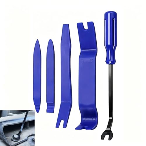 5PCS Auto Trim Removal Tool Kit, Pry Tool Kit, No Scratch (Blue) - color: Blue