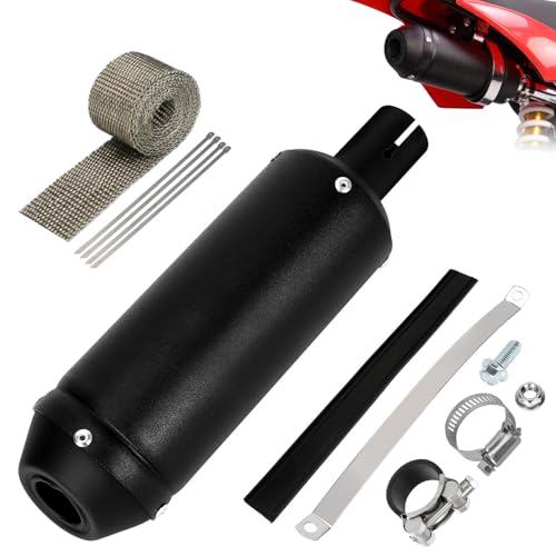 EOPOAYI 28mm Muffler for 125cc 110cc Pit Dirt Bike CRF50 SSR Apollo TTR - color: Black
