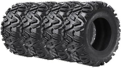 Garvee Set of 4 ATV UTV Tires 26x9-12, 6 PR Tubeless All-Terrain Tires for Mud, Dirt, Desert, Rock - Replacement Tires - size: 26x9-12 & 26x9-12, style: Pattern A