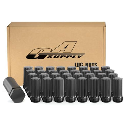 GAsupply 14x2 Black Spline Lug Nuts, 2" 50mm Tall, Cone Seat, 32PCS+ 1 Key - color: Black, size: M14x2.0, style: 32 Pack- 2" Tall
