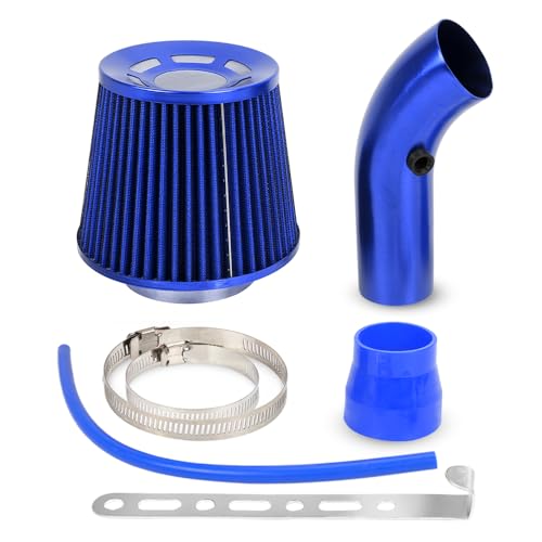 BARTOO 3'' Cold Air Intake Kit Automotive Cold Air Intake Pipe Filter Blue - color: Blue