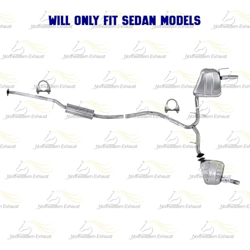 Exhaust Resonator Y-Pipe w/Pair of Mufflers Kit Compatible with Honda Civic 2016-2021 1.5L | Stainless Steel | Northeastern Exhaust | Includes Clamps, Gasket and Bolt-Kit | Direct-Fit Replacement