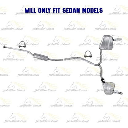 Exhaust Resonator Y-Pipe w/Pair of Mufflers Kit Compatible with Honda Civic 2016-2021 1.5L | Stainless Steel | Northeastern Exhaust | Includes Clamps, Gasket and Bolt-Kit | Direct-Fit Replacement