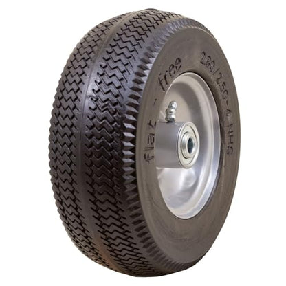 Marathon 00026 Flat Free 2.80/2.50-4 Tire and Wheel Assembly, 3” Centered Hub, 1/2” Ball Bearings, Replacement Tire for Casters, Utility Carts and Other Equipment, Easy Install Assembly - style: 1/2" Ball Bearings