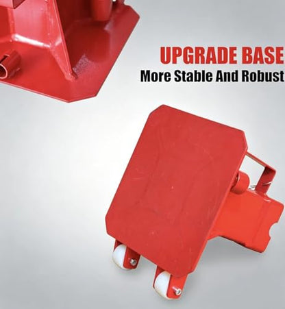 Big RED 7 Ton Heavy Duty Jack Stands, Pin Style Jack Stand with 2 Casters and Handle, Easily Portable Car Stand for SUV, Trucks and Pick Ups, Red - size: 7 ton caster