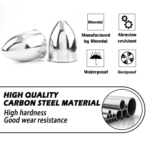 2Pcs 3.27" OD 4.53" H Pointed Top Trailer Wheel Center Caps for Rim - color: Chrome, size: 3.27" OD 4.53" H