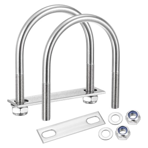 METALLIXITY U Bolts 4Set M10x76x110,Round U Bolt Kits 304 SS U Clamp - color: Silver, size: M10x76x110mm