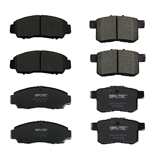 SIPAUTEC-Front Rear Ceramic Disc Brake Pads Replacement For (2008-2012 Honda Accord EX EX-L), (2009-2014 Acura TSX) - style: D787-D1451