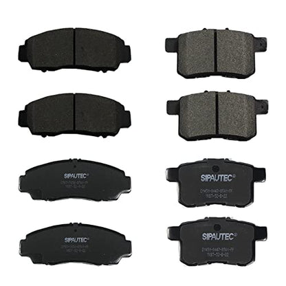 SIPAUTEC-Front Rear Ceramic Disc Brake Pads Replacement For (2008-2012 Honda Accord EX EX-L), (2009-2014 Acura TSX) - style: D787-D1451
