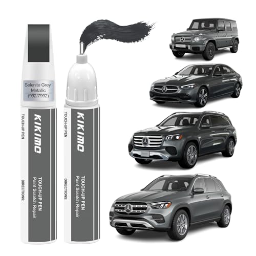 KIKIMO for Mercedes-Benz Touch Up Paint(Selenite Grey Metallic(992/7992)) - color: Selenite Grey metallic(992/7992) for 2025 GLE SUV/2024 GLE SUV/2025 GLS SUV/2025 G-Class SUV/2025 C-Class Sedan/2024 C-Class Sedan/2025 S-Class Sedan/2024 S-Class Sedan/202