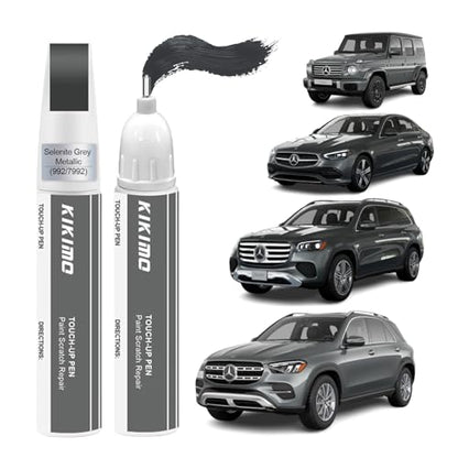 KIKIMO for Mercedes-Benz Touch Up Paint(Selenite Grey Metallic(992/7992)) - color: Selenite Grey metallic(992/7992) for 2025 GLE SUV/2024 GLE SUV/2025 GLS SUV/2025 G-Class SUV/2025 C-Class Sedan/2024 C-Class Sedan/2025 S-Class Sedan/2024 S-Class Sedan/202