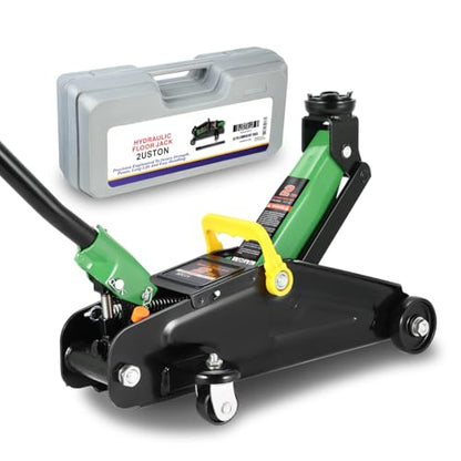 DNA MOTORING Low Profile Hydraulic Trolley Service/Floor Jack, 2 Ton (4000 lbs) Capacity, Lifting Range 5.1"-13", Green, TOOLS-00474-GR - color: Green, style: 2 ton