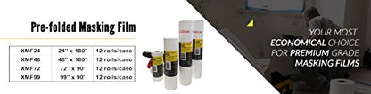 Reli. Masking Film, 12 Rolls Bulk (180' Foot x 24" Inch) Plastic