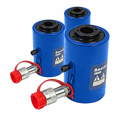 AMZCNC 30 Ton Hollow Hydraulic Ram Cylinder, 4 Inch, Single Acting - size: 30T 4Inch