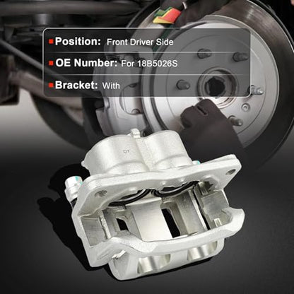 cciyu Front Left Disc Brake Caliper Assembly With Bracket 18B5026S - size: Front Left[18B5026S]