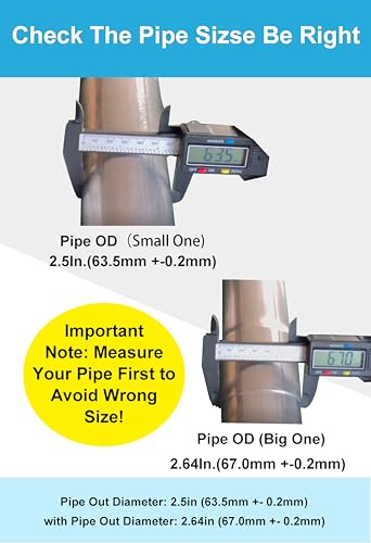 2.5 Inch Exhaust Clamps 2 Packs,2 1/2in Lap Joint Band Clamp - size: 2.5 inches